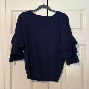 white house black market sweater in dark blue color. great condition size small